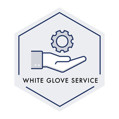 Exclusive White Glove Service Icon for Premium Assistance. Editable Stroke and Colors.