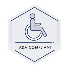 ADA Compliant Badge Representing Accessibility and Inclusivity. Editable Stroke and Colors.
