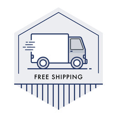Fast and Reliable Free Shipping Icon for E-commerce and Delivery. Editable Stroke and Colors.