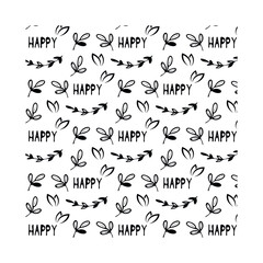 Happy Easter pattern, black and white, packaging, logo