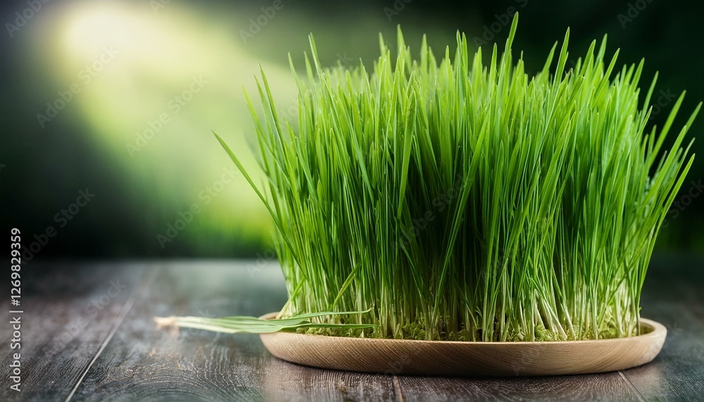 Wall mural fresh green wheatgrass