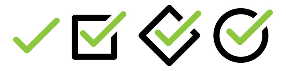 Check mark icon set simple design