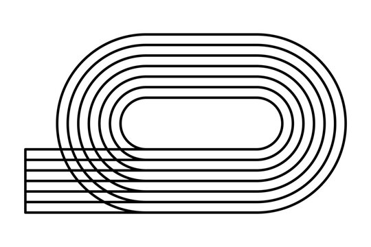 black track outline on white background clip art preview