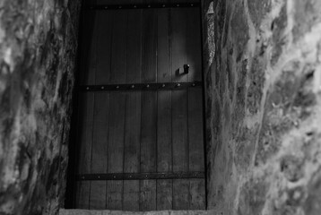 Sunlit Legacy. Illuminated old door handle.