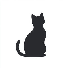 silhouette of a cat on a white background 