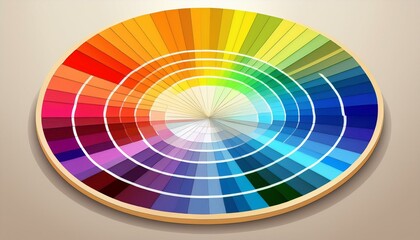 Obraz premium color palette table color shades color harmony trend colors preliminary illustration fresh rainbow with white table abstract background jpeg image jpg