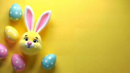 Obraz premium Vibrant Easter Eggs and Bunny Ears