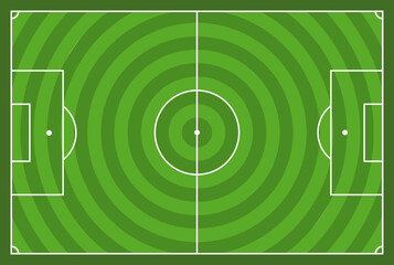 soccer field with green grass, radial pattern, minimalistic football stadium