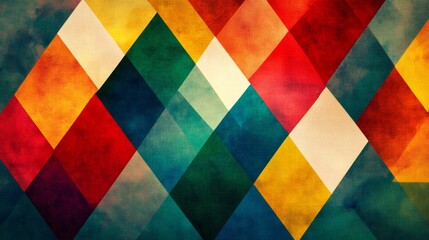 Colorful rhombus pattern creating modern geometric background design
