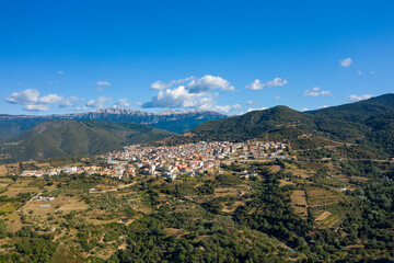 Orgosolo in Europe, Italy, Sardinia, Orgosolo, in summer, on a sunny day.