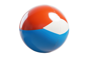 Colorful beach ball resting on a sunny shoreline, ready for summer fun and games ahead isolated on transparent background