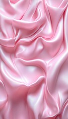 Obraz premium Flowing Pink Silk Fabric Texture Background, Elegant Minimalist textile Design, Abstract for Text