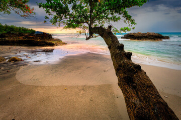 View from the beach to the sea