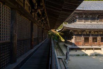 The Three Halls around the Engyoji Maniden in Himeji in Asia, Japan, Kansai, Himeji, in summer, on...