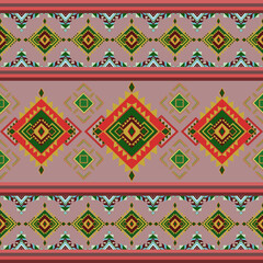 wallpaper, wrapping, fabric, clothing , Abstract Ethnicart, Seamless pattern in tribal, folk embroidery, and Mexican style, Aztec geometric art ornament print, Design for carpet , cover
