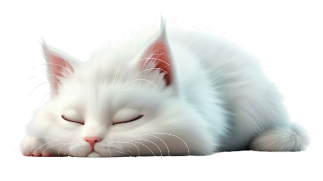 Adorable white Persian kitten with blue eyes lying on the floor, fluffy and cute, isolated portrait of a young feline