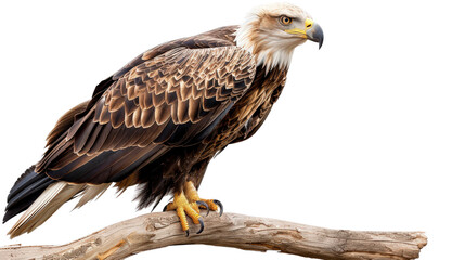 Obraz premium Majestic American Bald Eagle and Golden Eagle on White Background