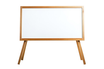 A stylish wooden easel ready for creative expression in a bright, modern workspace isolated on transparent background