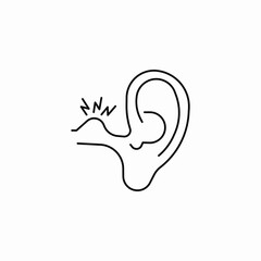 internal ear pain icon sign vector