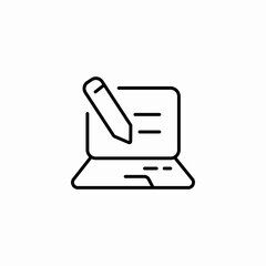 laptop article write icon sign vector
