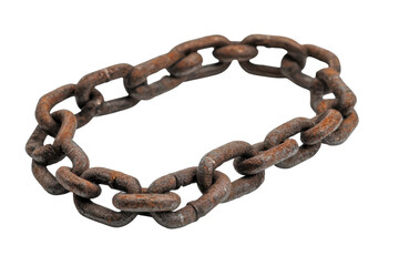 Obraz premium A weathered iron chain against a bright background, highlighting history and strength isolated on transparent background