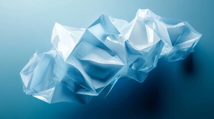 Abstract iceberg shape floating on blue background