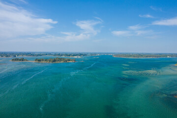 Saint-Cado in Etel in Europe, France, Brittany, Morbihan, Etel, in summer, on a sunny day.