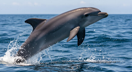 dolphin leaping and chasing through the waves at the surface of the ocean © PNG Queen