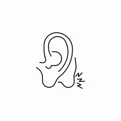 pain ear icon sign vector