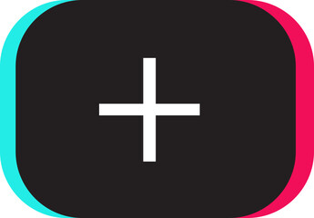 Add button icon. Social media and social network icon vector illustration. Main add symbol on isolated transparent background. Popular social media application sign.