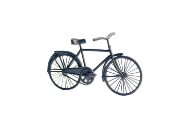 Fototapeta premium A detailed miniature bicycle resting on a smooth surface for creative display at home isolated on transparent background