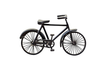 A vintage bicycle model on a clean white surface highlights its classic design and charm isolated on transparent background