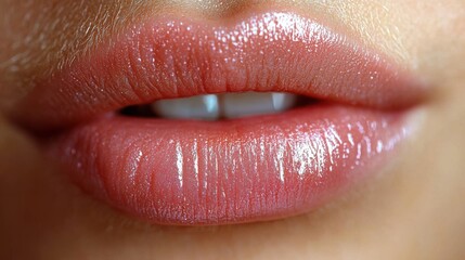 Fototapeta premium Natural Glossy Lips A Beauty Overview