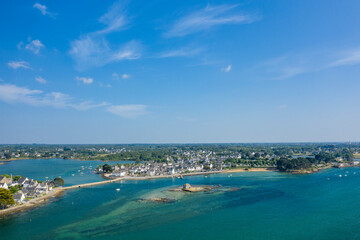 Saint-Cado in Etel in Europe, France, Brittany, Morbihan, Etel, in summer, on a sunny day.