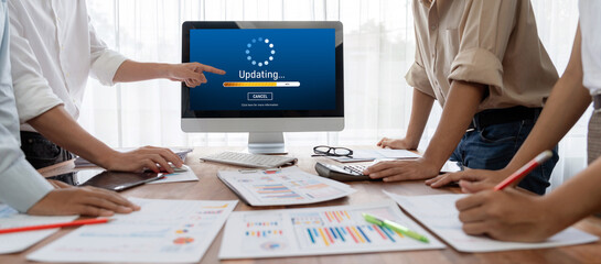 Software update on computer for brisk version of device software upgrade