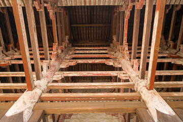 The Nandaimon Gate of Todai-ji in Nara in Asia, Japan, Kansai, Nara, in summer, on a sunny day.