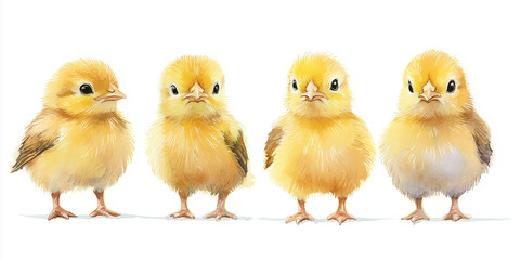 Fototapeta premium Watercolor little chick. Illustration clipart isolated on white background.