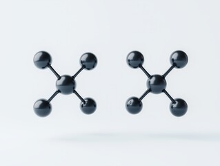 Obraz premium Abstract molecular structure with spheres and bonds representing scientific innovation and chemistry concepts
