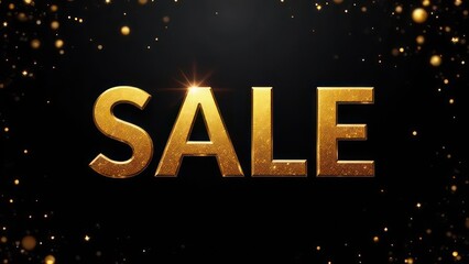 gold "sale" text on luxury black golden background