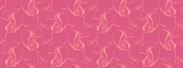 Abstract floral seamless pattern in pink tones.  Elegant, minimalist design ideal for fashion, textile, and website backgrounds.