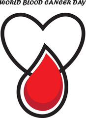 Fototapeta premium Blood cancer day logo with transparent background