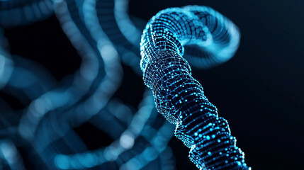 Microscopic view of an amino acid molecule with a futuristic blue glow