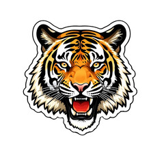 angry tiger head sticker