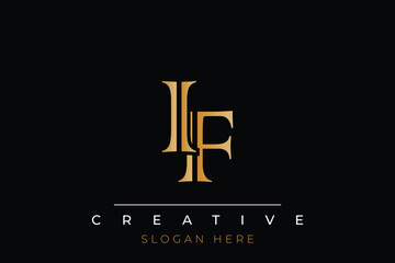 Sophisticated gold IF monogram logo on a sleek black background, ideal for branding, creative design, and luxurious themes.