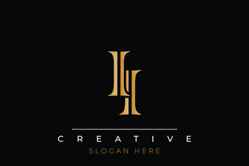 Sophisticated gold II monogram logo on a sleek black background, ideal for branding, creative design, and luxurious themes.