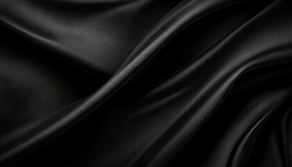 Obraz premium dark textured background for black fabric design with deep folds and waves black crumpled paper