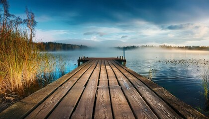 Obraz premium wooden pier on lake