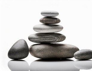 stack of stones isolated on white background