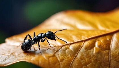 formica fusca common black ant insect autom leave