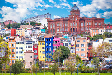 Fener neighbourhood in Istanbul colorful seafront architecture view